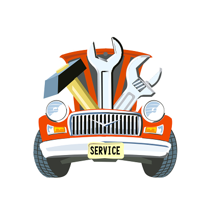 手绘卡通汽车修理素材 让汽车维修知识更生动有趣